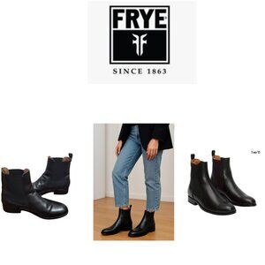 Frye Women’s Melissa Chelsea Leather Black Ankle Boots Women’s Size7